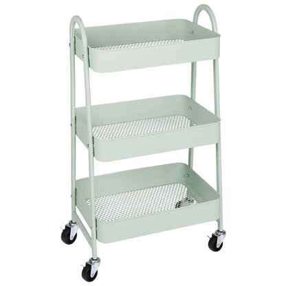 3 Tier Metal Storage Kitchen Cart with Lockable Wheels - Size Reference