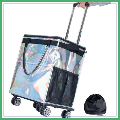 54L Foldable Rolling Shopping Cart - Front View