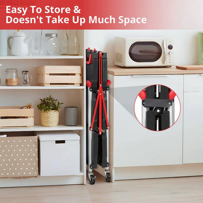 167Lbs Foldable Utility Service Cart 3 Tier Rolling  Kitchen Cart - Dimensions